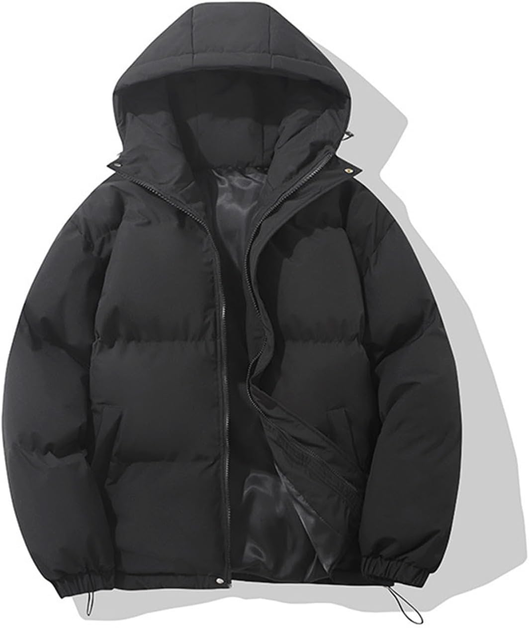 Yinguo Winter Coats for Women UK Quilted Down Puffer Jackets Ladies Lightweight Hoodies Waterproof Jacket Plus Size Slim Coat Warm Outwear Clothing