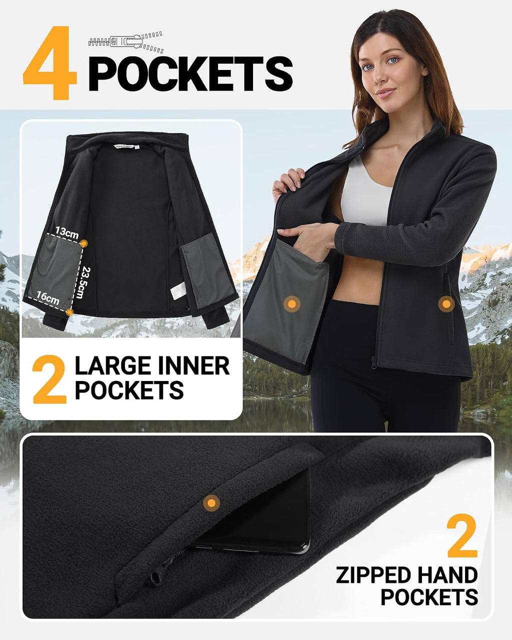Outdoor Ventures Womens Fleece Jackets Ladies 220G Lightweight Warm Coat