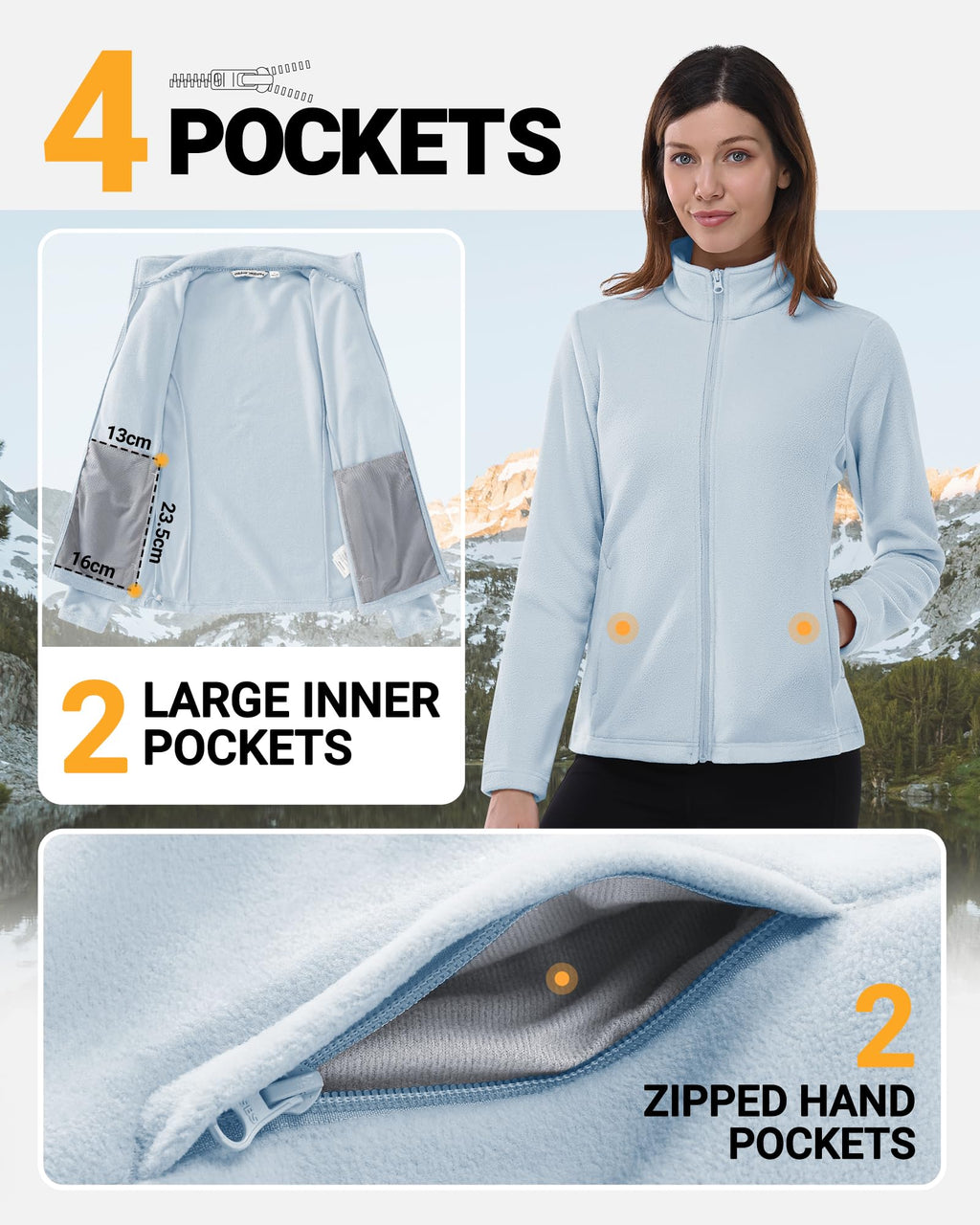 Outdoor Ventures Womens Fleece Jackets Ladies 220G Lightweight Warm Coat