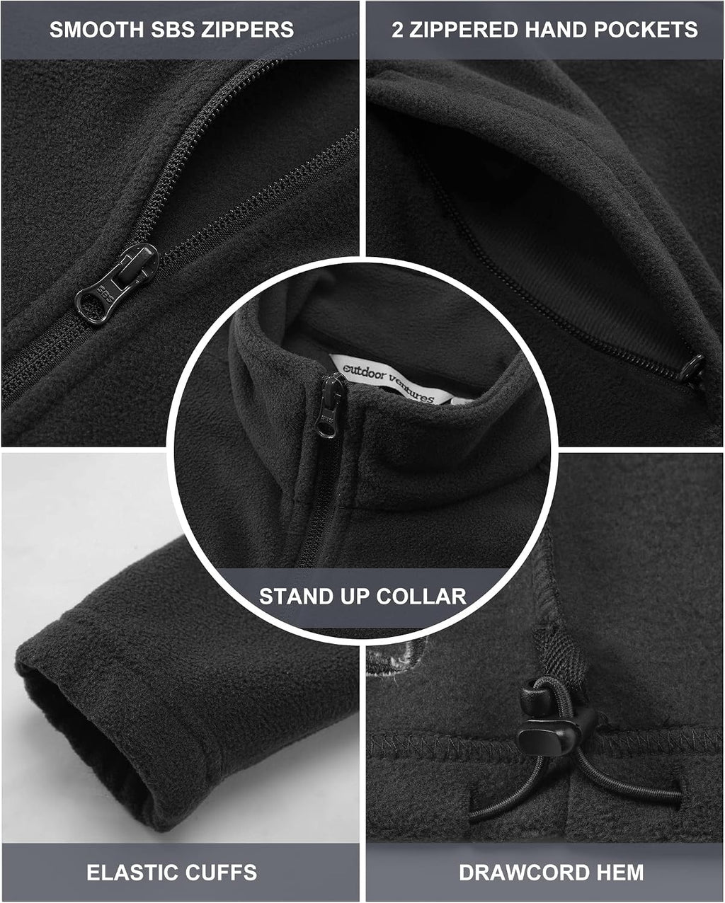 Outdoor Ventures Womens Fleece Jackets Ladies 220G Lightweight Warm Coat
