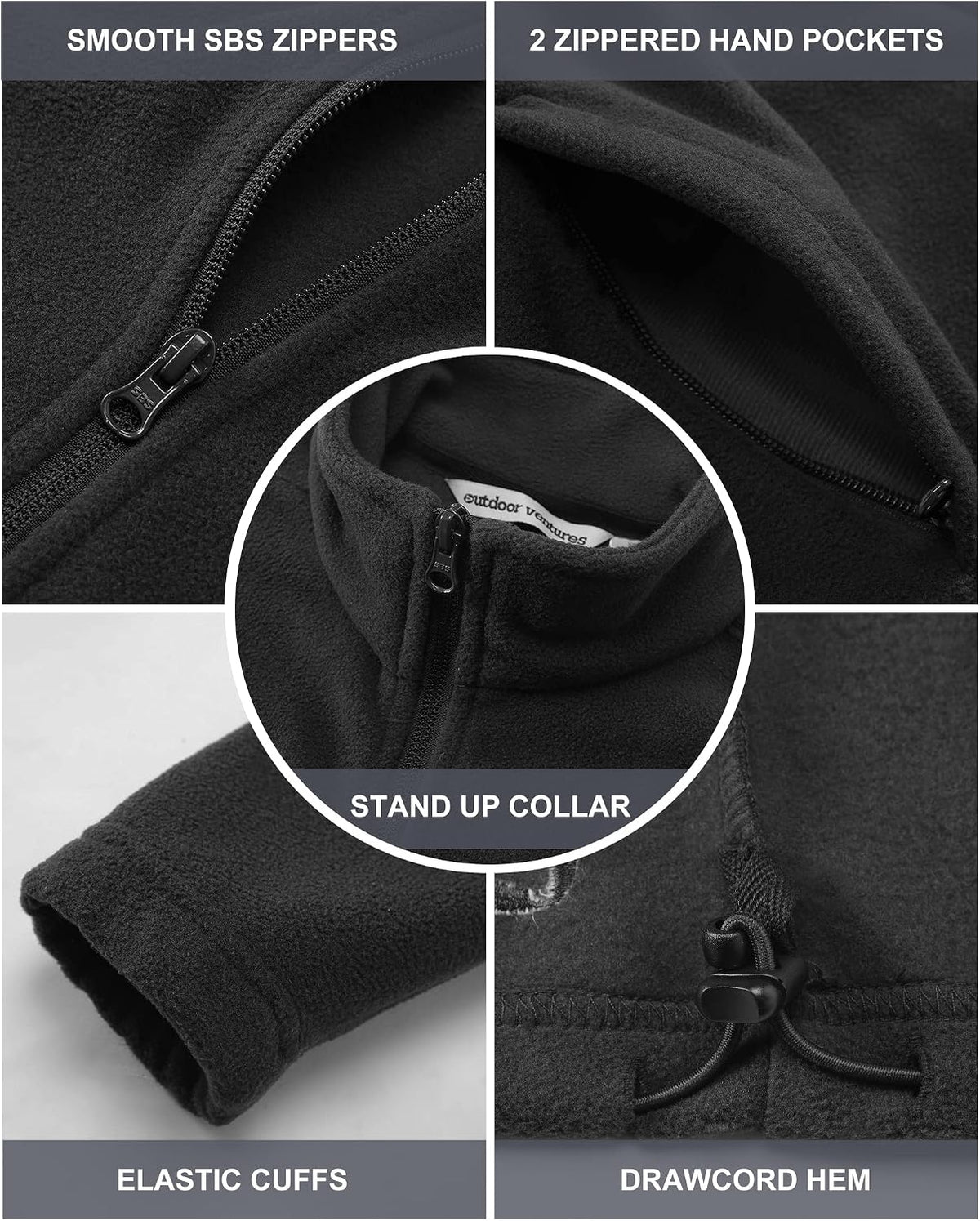Outdoor Ventures Womens Fleece Jackets Ladies 220G Lightweight Warm Coat