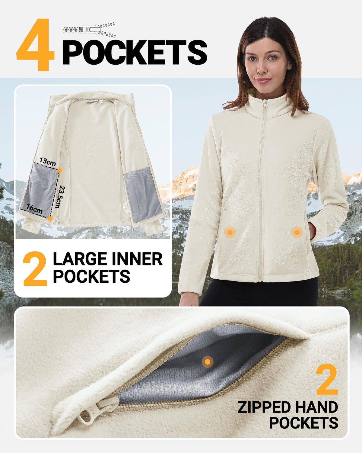 Outdoor Ventures Womens Fleece Jackets Ladies 220G Lightweight Warm Coat